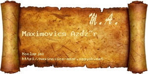 Maximovics Azár névjegykártya